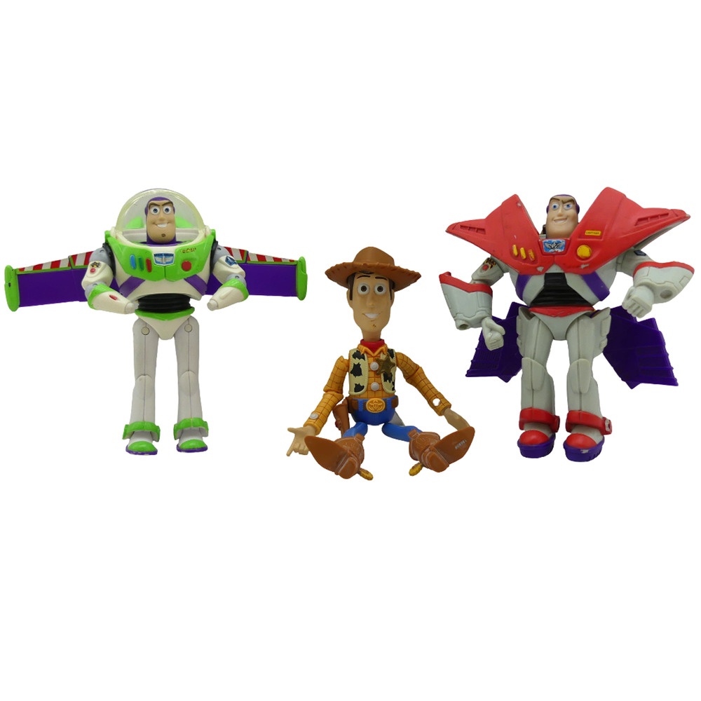 Lot of 3 Mixed Disney Pixar Toy Story Woody Buzz Lightyear Action Figures